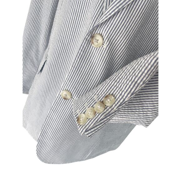 JOS A BANKS 1905 SEERSUCKER BLAZER LIGHTWEIGHT SZ L GRAY/WHITE TAILORED FIT - Picture 4 of 16
